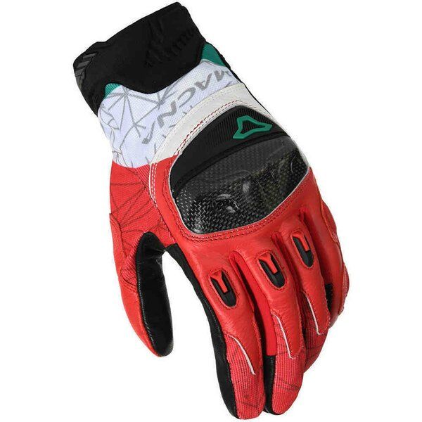 Manusi Moto Sport si Piele Macna Manusi Moto Piele ROCCO Black/White/Red