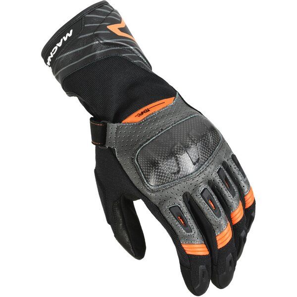 Manusi Moto Touring Macna Manusi Moto Piele TEMPO Black/Grey/Orange