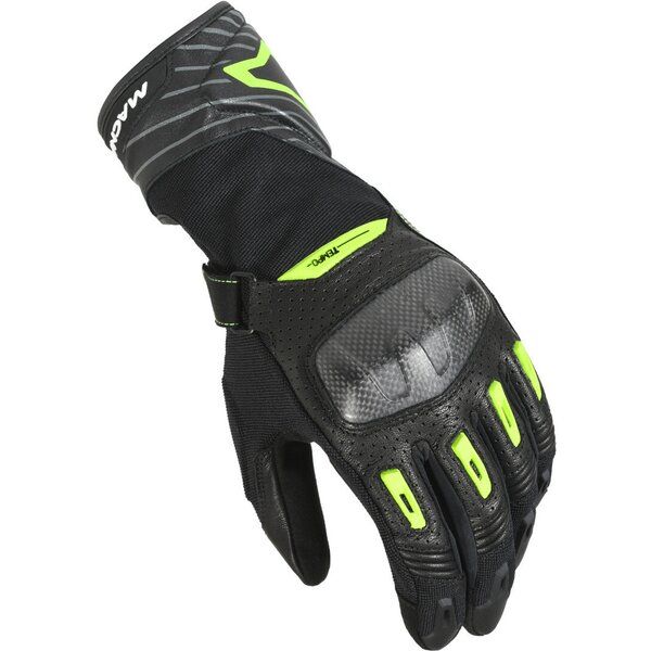 Manusi Moto Touring Macna Manusi Moto Piele TEMPO Black/Yellow Fluo