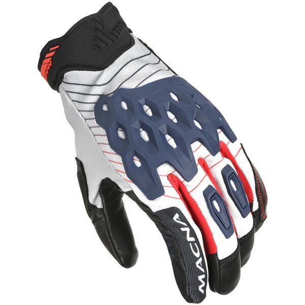 Manusi Moto Touring Macna Manusi Moto Piele/Textil KROWN White/Blue