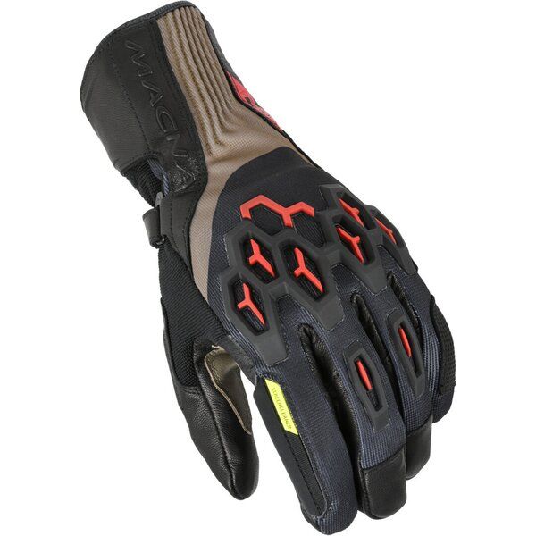 Manusi Moto Touring Macna Manusi Moto Piele/Textil WP BRAWLER Brown/Black/Red