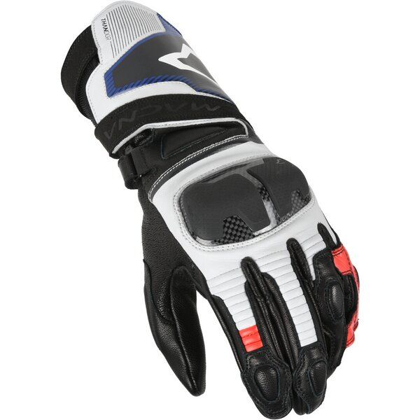 Manusi Moto Sport si Piele Macna Manusi Moto Piele THANDOR Black/White/Red