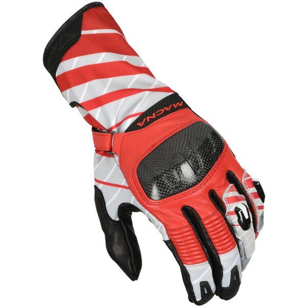 Manusi Moto Touring Macna Manusi Moto Textil/Piele KROWN Grey/Black/Red