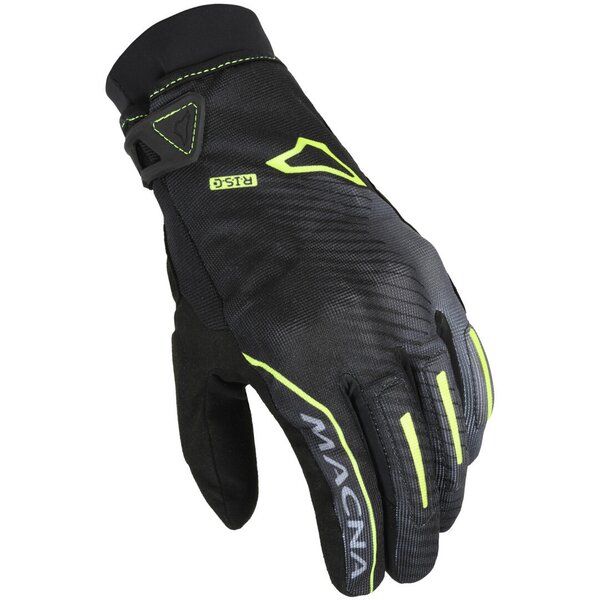 Manusi Moto Touring Macna Manusi Moto Textil WP CREW RTX Black/Yellow Fluo