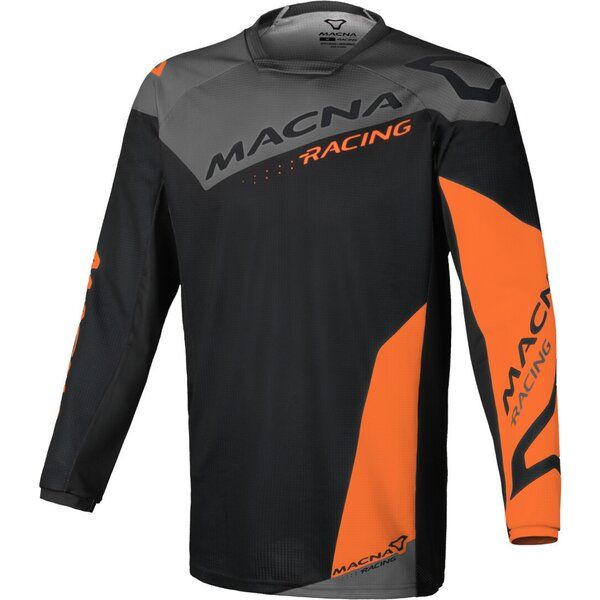 Tricouri MX-Enduro Macna Tricou Moto MX/Enduro BACKYARD-1 Black/Grey/Orange