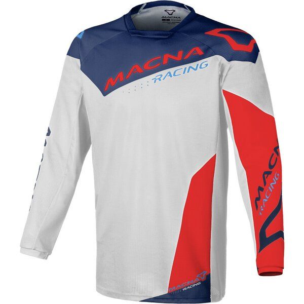 Tricouri MX-Enduro Macna Tricou Moto MX/Enduro BACKYARD-1 White/Blue/Red