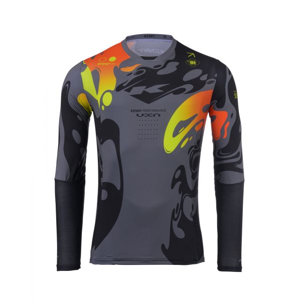 Tricouri MX-Enduro Kenny Tricou Moto MX/Enduro Performance Steel Grey/Black/Yellow/Red 25