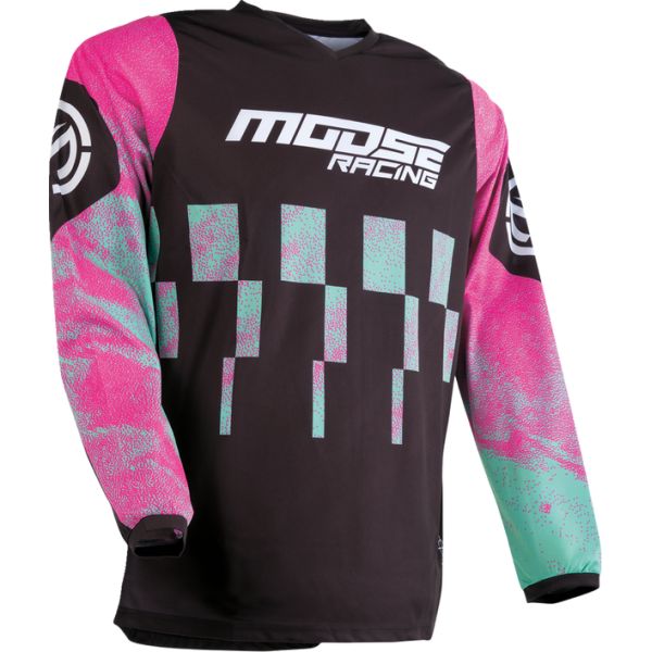 ATV Jerseys Moose Racing Moto Enduro/MX Jersey Qualifier Black/Pink 24
