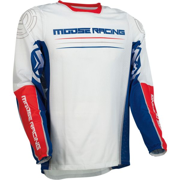 Jerseys MX-Enduro Moose Racing Moto MX Jersey Sahara Red/White/Blue