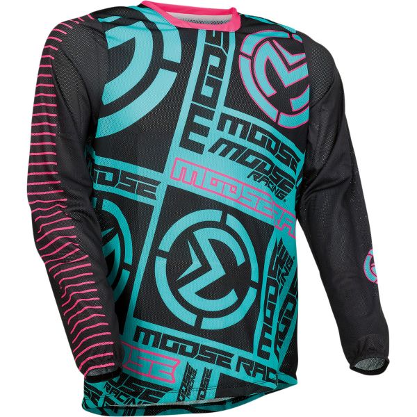  Moose Racing Moto MX Jersey Sahara Teal/Pink