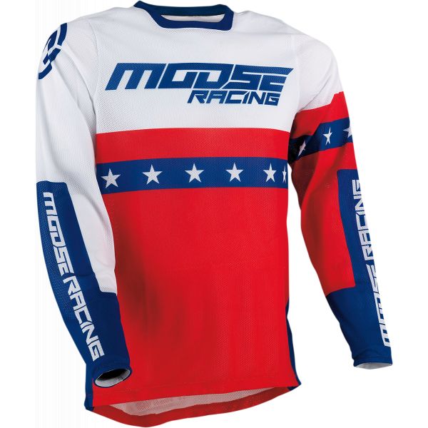  Moose Racing Tricou MX Sahara Rosu/Alb/Albastru