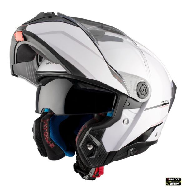 Casti Moto Flip-up (Modulabile) MT Helmets Casca Moto Flip-Up Atom 2 SV A1 Glossy White