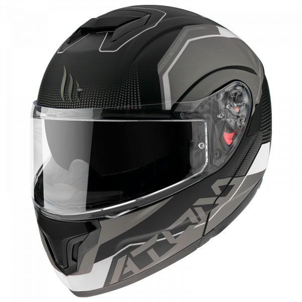 Flip up helmets MT Helmets Flip-Up Moto Helmet Atom SV Quark A0 Gloss Matt Pearl White