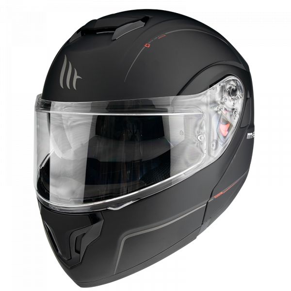 Flip up helmets MT Helmets Flip-Up Moto Helmet Atom SV Solid Matt Black