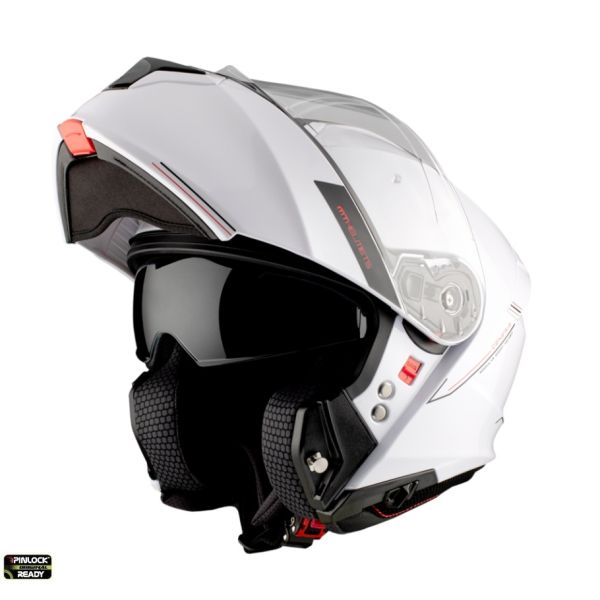 Flip up helmets MT Helmets Flip-Up Moto Helmet Genesis SV A0 Glossy White