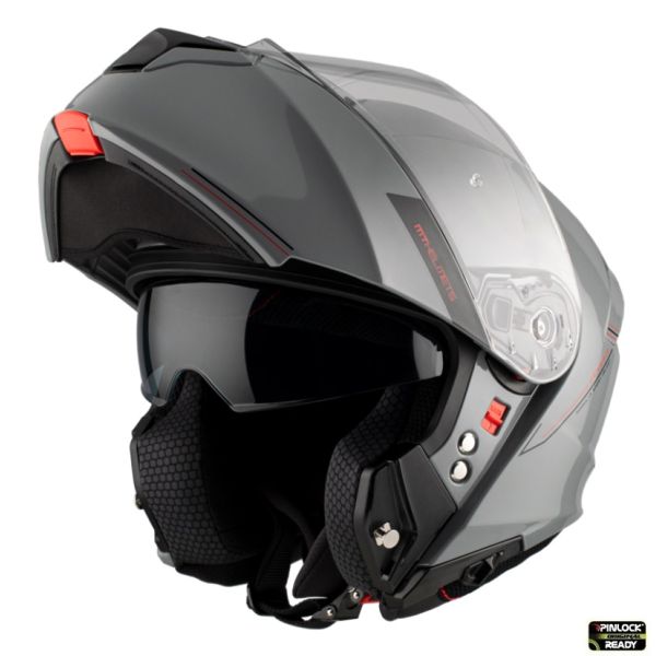 Flip up helmets MT Helmets Flip-Up Moto Helmet Genesis SV A1 Glossy Grey
