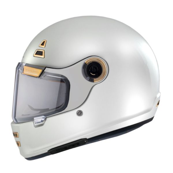 Casti Moto Integrale MT Helmets Casca Moto Full-Face/Integrala Jarama A0 Retro Cafe Racer White Glossy 2023