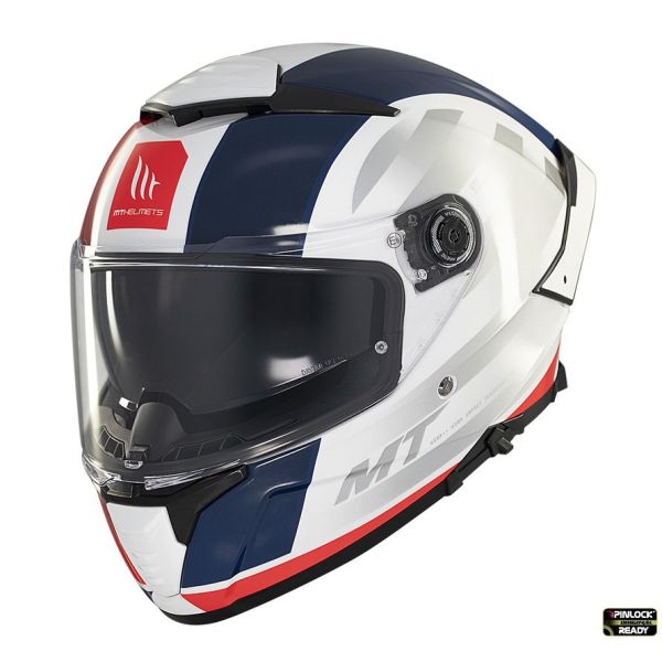 Casti Moto Integrale MT Helmets Casca Moto Full-Face/Interala Thunder 4 SV Treads C7 White/Red/Glossy Blue