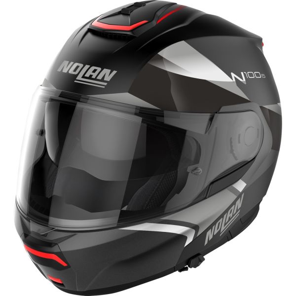 Casti Moto Flip-up (Modulabile) Nolan Casca Moto Flip-Up N100-6 Paloma N-Com Flat Black Silver/Flat Lava Grey 24