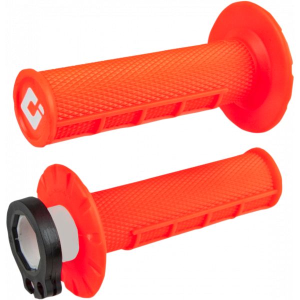 Grips Enduro/MX Odi MX V2 Lock-on Half Waffle Grip Flo Orange-H36hwo