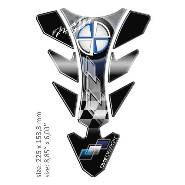 Motorcycle TankPads OneDesign Universal Tank Pad Gloss Black/white/blue/red Bmw Logo Design Multi 43010553