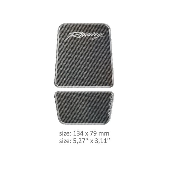 Motorcycle TankPads OneDesign Universal Tank Pad Gloss Gray Carbon Design Resin/polyuret Carbon Fiber 43010508