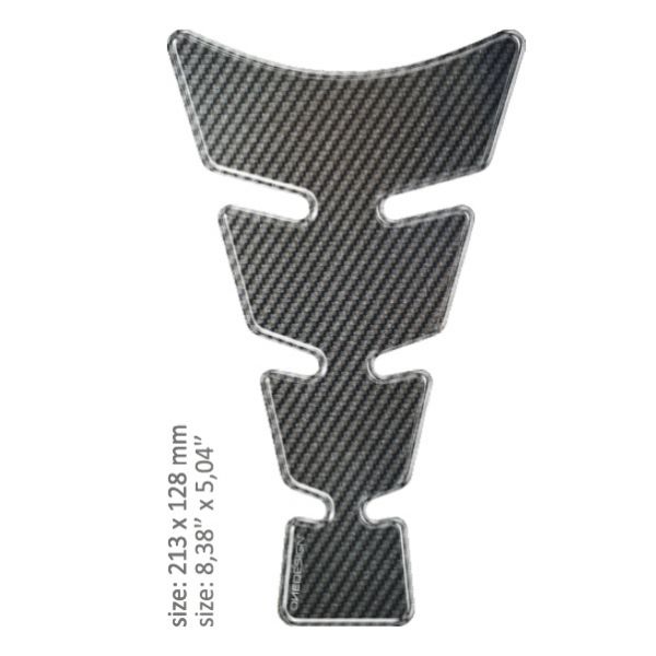 Motorcycle TankPads OneDesign Universal Tank Pad Gloss Gray Carbon Design Resin/polyure Carbon Fiber 43010509