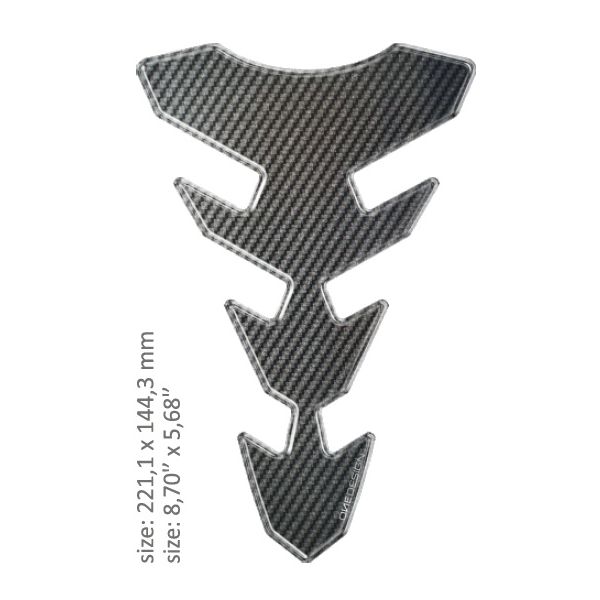 Motorcycle TankPads OneDesign Universal Tank Pad Gloss Gray Carbon Design Resin/polyur Carbon Fiber 43010545