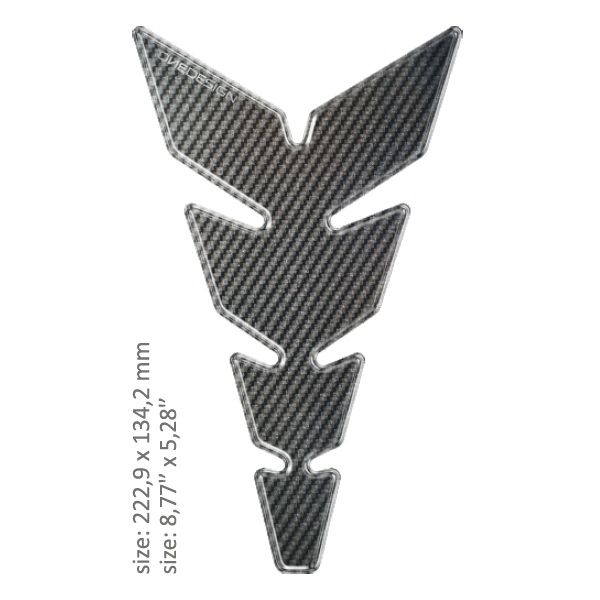Motorcycle TankPads OneDesign Universal Tank Pad Gloss Gray/transparent Carbon Design Carbon Fiber 43010567