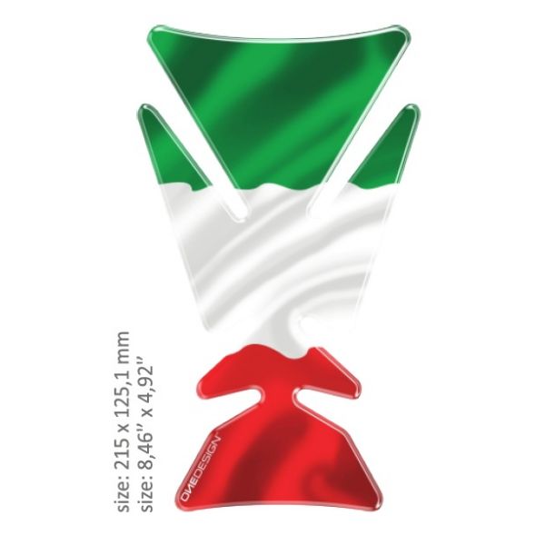 Motorcycle TankPads OneDesign Universal Tank Pad Gloss Green/white/red Italian Flag Design Multi 43010521