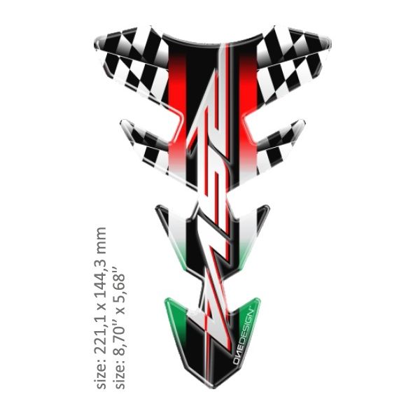 Motorcycle TankPads OneDesign Universal Tank Pad Gloss Red/black/white/green Ducati Design Multi 43010538