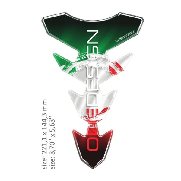 Motorcycle TankPads OneDesign Universal Tank Pad Gloss Green/white/red/black/white Aprilia Rsv4 Multi 43010543