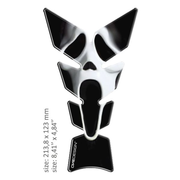 Motorcycle TankPads OneDesign Universal Tank Pad Gloss Black/white Yamaha R1 Design Resin Multi 43010554