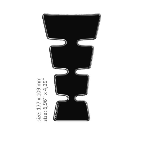 Motorcycle TankPads OneDesign Universal Tank Pad Gloss Black Resin/polyurethane Black 43010496