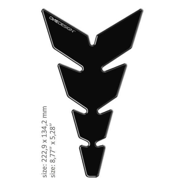 Motorcycle TankPads OneDesign Universal Tank Pad Gloss Black/gray/white Yamaha Design Black 43010566