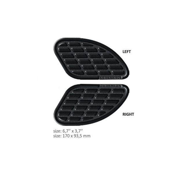 Motorcycle TankPads OneDesign Universal Tank Pad Matte Black Carbon Design Resin/polyureth Black 43010571