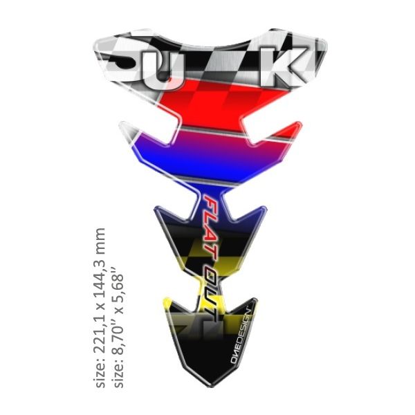 Motorcycle TankPads OneDesign Universal Tank Pad Gloss Red/blue/black/yellow/white Suzuki Design Multi 43010537