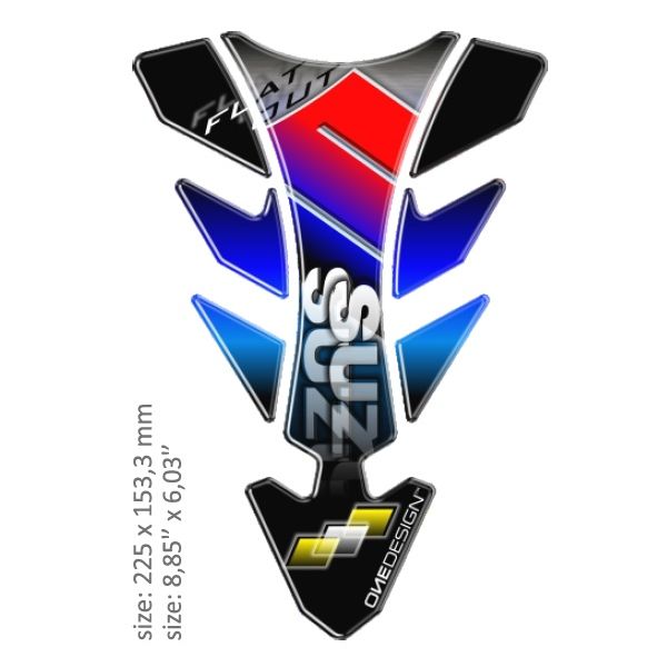 Motorcycle TankPads OneDesign Universal Tank Pad Gloss Red/blue/white England Design R Multi 43010549
