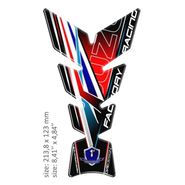 Motorcycle TankPads OneDesign Universal Tank Pad Gloss Black/white Face Design Resin/p Multi 43010561