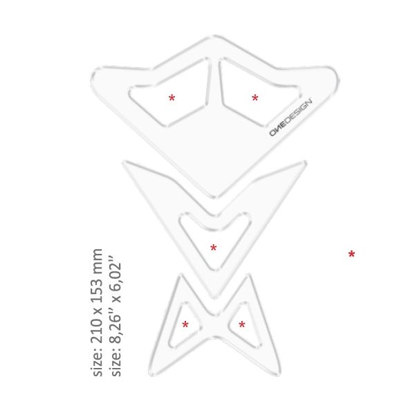 Motorcycle TankPads OneDesign Universal Tank Pad Gloss Transparent Resin/polyurethane Clear 43010504