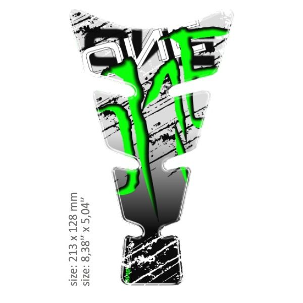 Motorcycle TankPads OneDesign Universal Tank Pad Gloss Green/white/black Green Clown Design Green 43010519