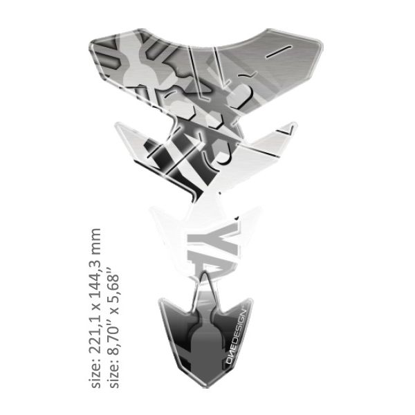Motorcycle TankPads OneDesign Universal Tank Pad Gloss Black/gray/white Yamaha Design R Gray 43010536