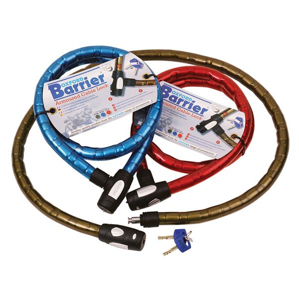 Anti theft Oxford BARRIER AMOURED CABLE LOCK - SMOKE