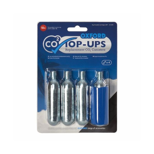 Tire Repair Kit Oxford CO2 TOP-UPS (4 PACK)