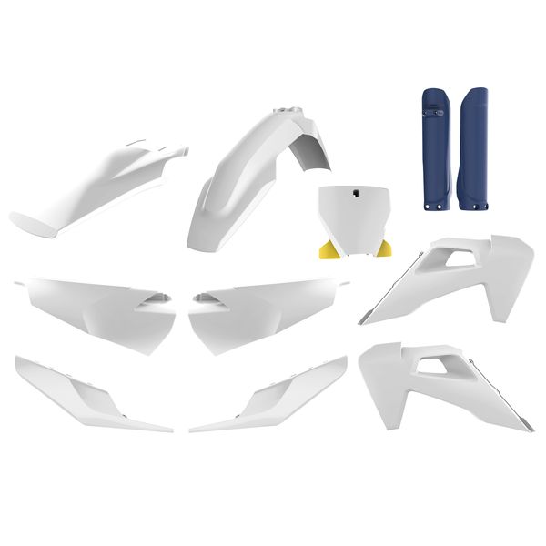 Plastics MX-Enduro Polisport Plastic Kit HSQ FC/TC/250/350/450/125 White/Blue 91098