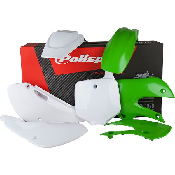 Plastice MX-Enduro Polisport Kit Plastice Kawasaki KX/65 White 90540