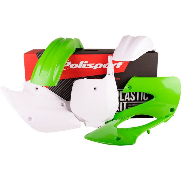 Plastice MX-Enduro Polisport Kit Plastice Kawasaki KX/85 Green/White 90541