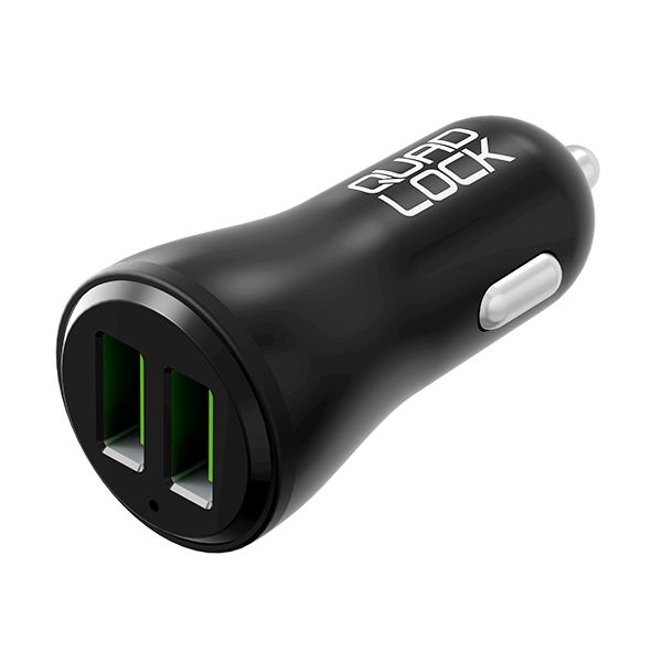 Handlebar Mounts Phone/GPS Quad Lock Dual USB 12V Car Charger QLA-DCC