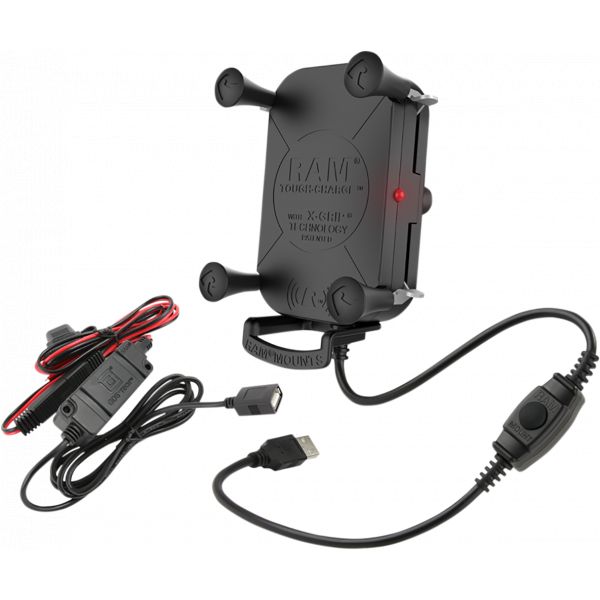 Handlebar Mounts Phone/GPS Ram Mounts Tough-charge Waterproof Wireless Charging Holder With Charger - Ramholun12wbv7m