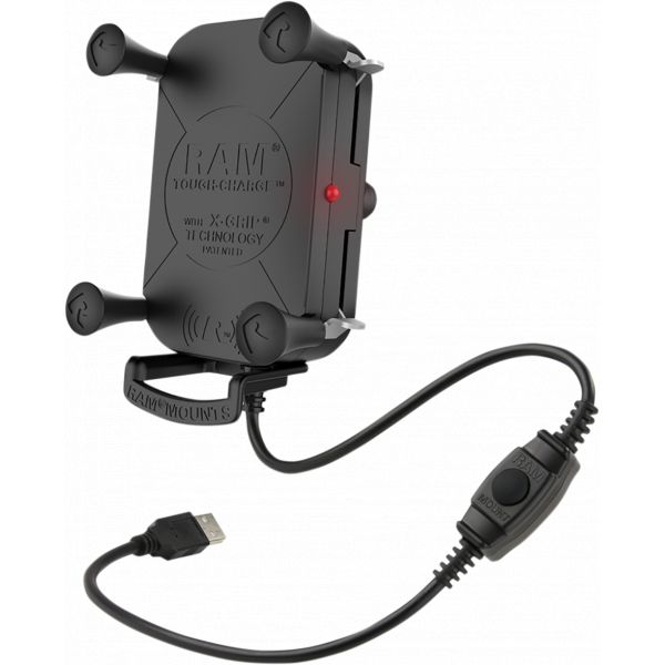 Handlebar Mounts Phone/GPS Ram Mounts Tough-charge With X-grip Tech Waterproof Wireless Charging Holder - Ram-hol-un12wb